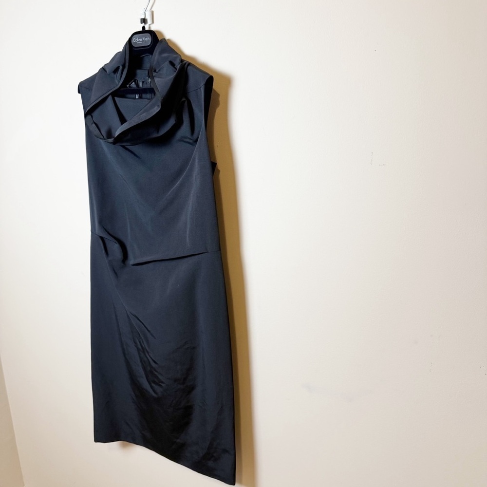 NWT Calvin Klein Collection Black Sleeveless Cowl Neck Sheath Dress size 10 - Picture 3 of 12